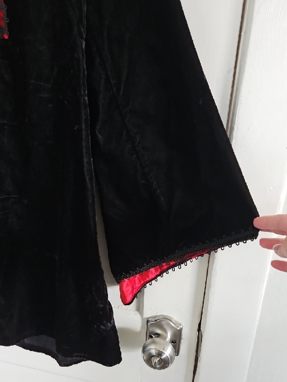 Jeannie Nitro Black Velvet Tunic Mini Dress With Red Cross - Picture 6 of 6